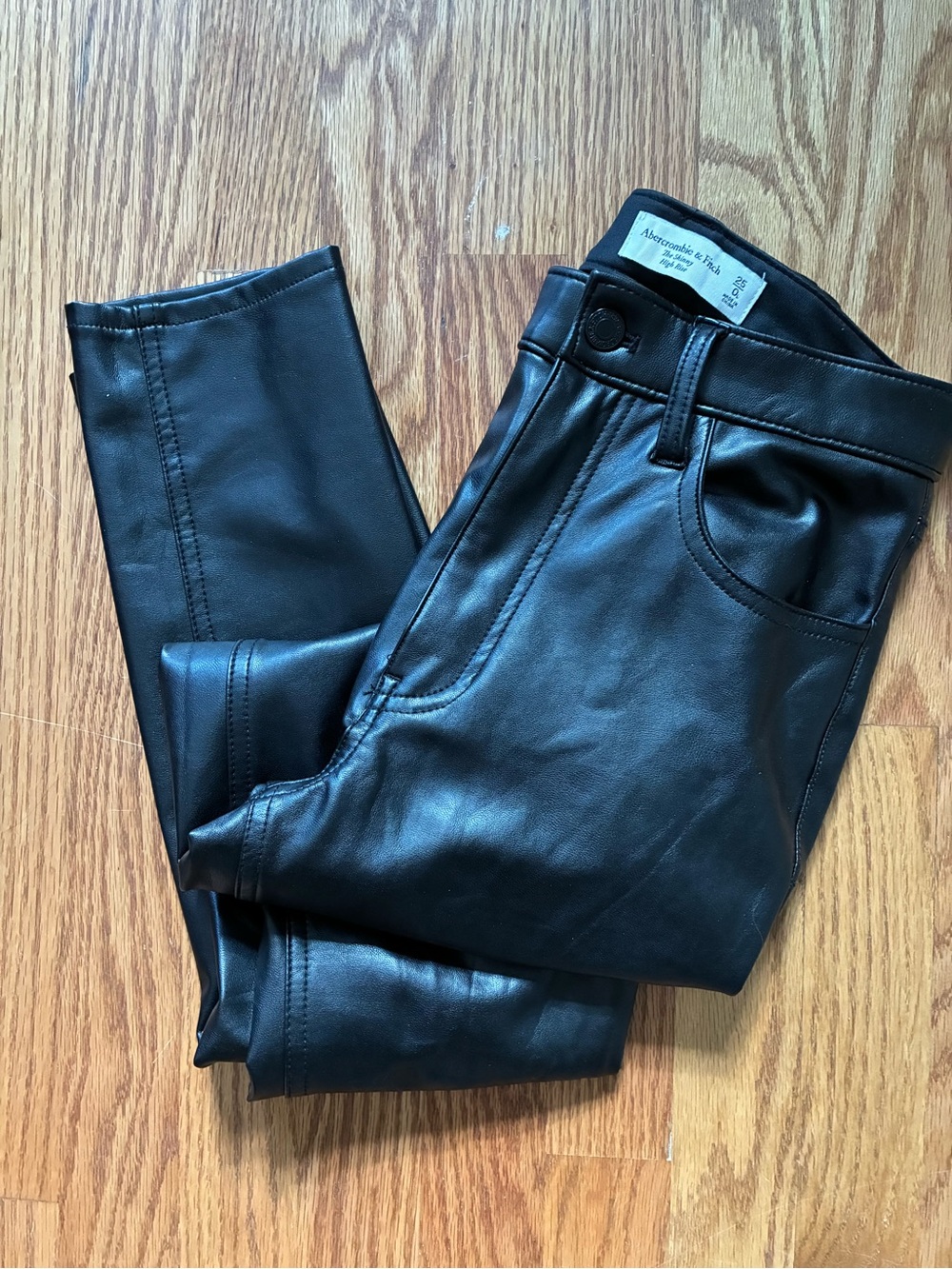 Abercrombie & Fitch Black Faux Leather Skinny Pants